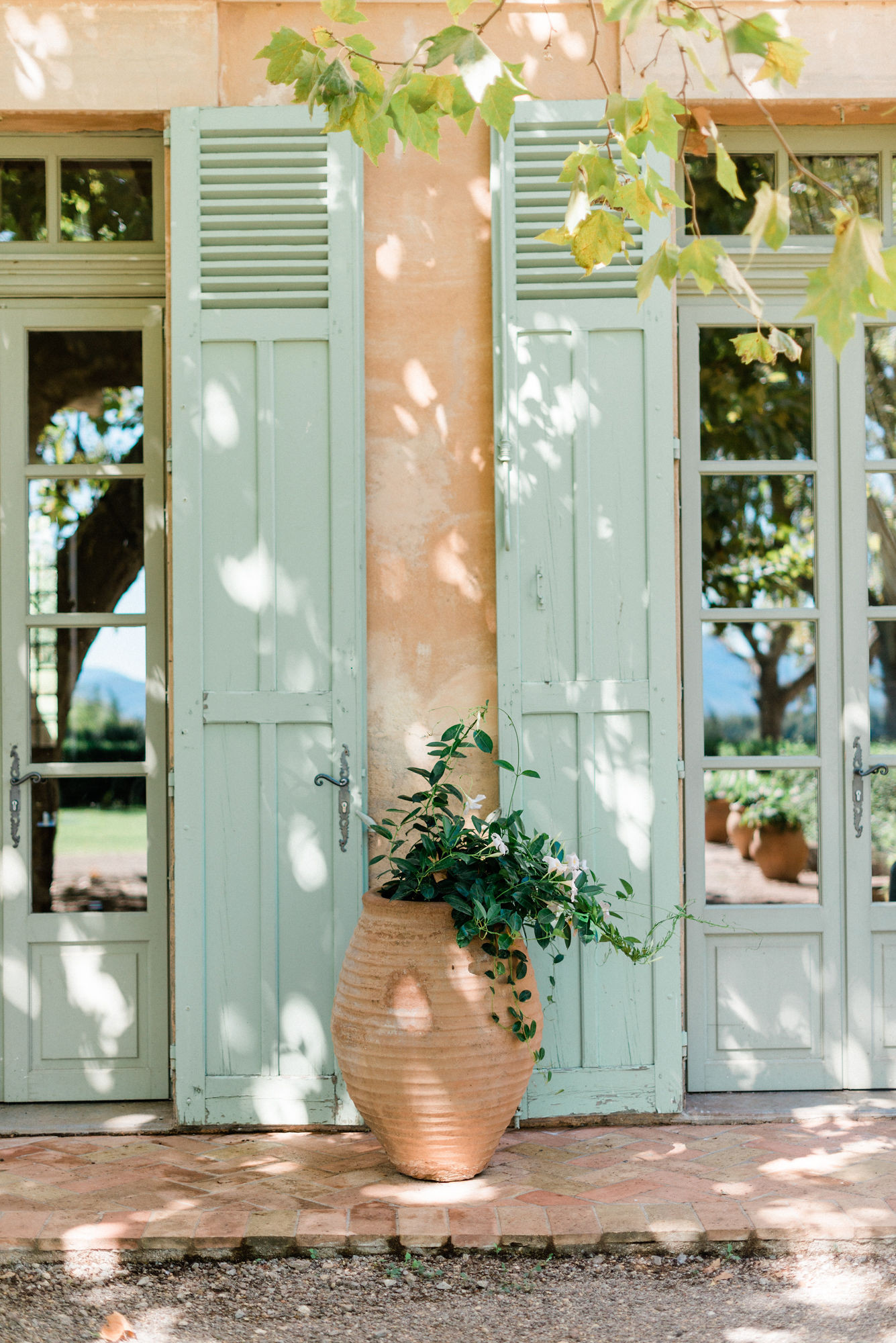 Pastel villa shutters